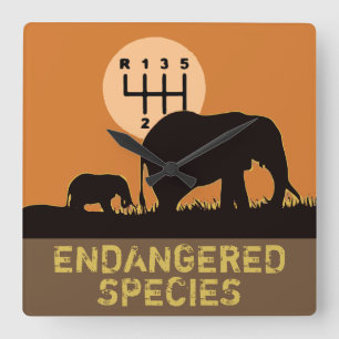 MANUAL - gefährdet Quadratische Wanduhr