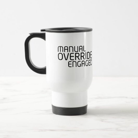 Manual Override Mobile Command Insulated Mug Reisebecher (Links)