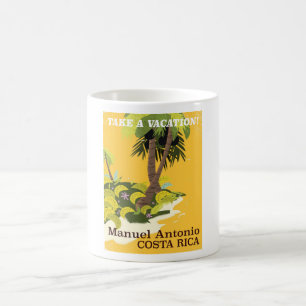 Manuel Antonio, Costa Rica Vintage-Reiseplakat Kaffeetasse