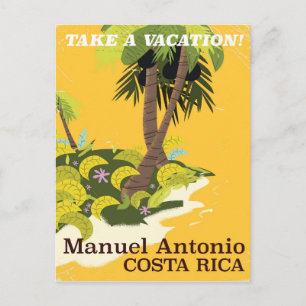 Manuel Antonio, Costa Rica Vintage-Reiseplakat Postkarte