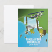 Manuel Antonio Nationalpark, Costa Rica Karte. (Vorne/Hinten)