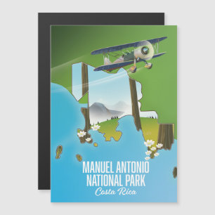 Manuel Antonio Nationalpark, Costa Rica Karte. Magnetkarte