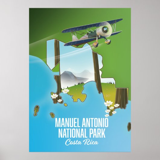 Manuel Antonio Nationalpark, Costa Rica Karte. Poster (Vorne)