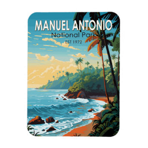 Manuel Antonio Nationalpark Reise Kunst Vintage Magnet