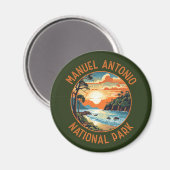 Manuel Antonio Nationalpark Retro Distressed Magnet (Vorderseite/Rückseite)