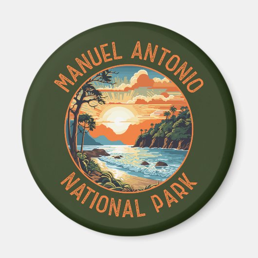 Manuel Antonio Nationalpark Retro Distressed Magnet (Vorne)