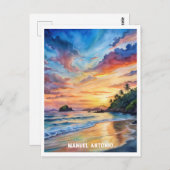 Manuel Antonio Nationalpark Wasserfarbenmalerei Postkarte (Vorne/Hinten)