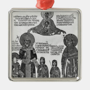 Manuel Palaeologus geschützt durch Jungfrau Mary Silbernes Ornament