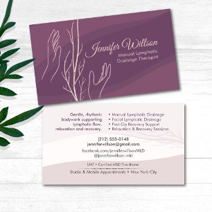 Manuelle Lymphdrainage-Therapeut Hände Weg Visitenkarte