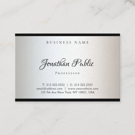 Manuelle Skriptminimalistische Elegante Moderne Vo Visitenkarte (Vorderseite)