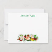 Manuelle Skripttext-Watercolor-Blume Art Template Mitteilungskarte (Vorderseite)