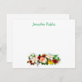 Manuelle Skripttext-Watercolor-Blume Art Template Mitteilungskarte (Vorne/Hinten)