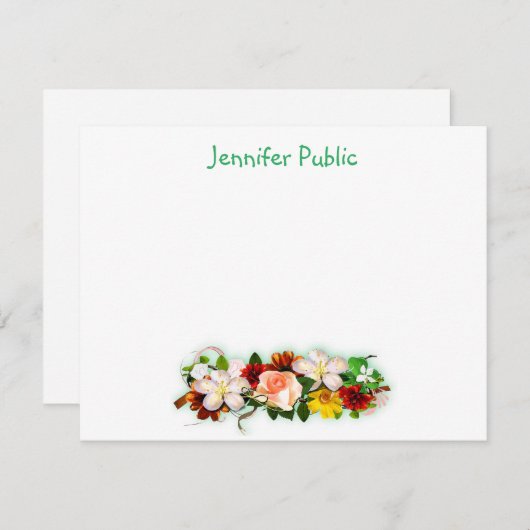 Manuelle Skripttext-Watercolor-Blume Art Template Mitteilungskarte (Vorne/Hinten)