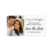 Manuelle SkriptWedding Save the Date Foto Adressaufkleber (Vorne)