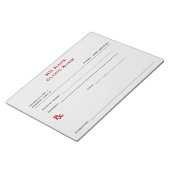 Manuelle Verschreibung (groß - leicht grau) Notizblock (angewinkelt)