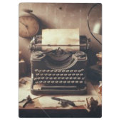 Manuelle Vintage antike Schreibmaschine Brown Sepi Klemmbrett (Rückseite)