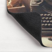 Manuelle Vintage antike Schreibmaschine Brown Sepi Mousepad (Ecke)