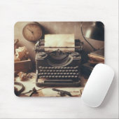 Manuelle Vintage antike Schreibmaschine Brown Sepi Mousepad (Mit Mouse)