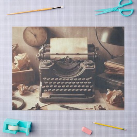 Manuelle Vintage antike Schreibmaschine Sepia Deco Seidenpapier (Basteln)