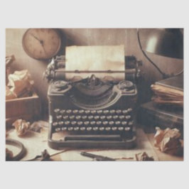 Manuelle Vintage antike Schreibmaschine Sepia Deco Seidenpapier