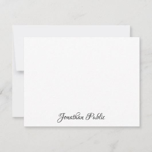 Manueller Text mit benutzerdefiniertem Chic Einfac Mitteilungskarte (Vorderseite)