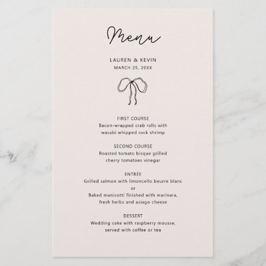 Manuelles Menü mit dem Namen der schwarzen Schleif (Vorderseite)