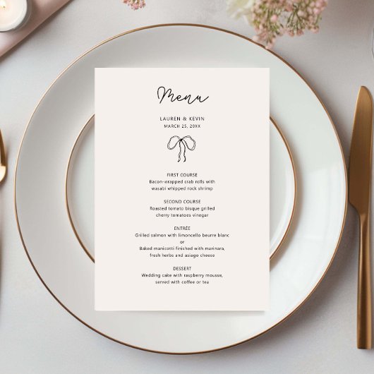 Manuelles Menü mit dem Namen der schwarzen Schleif