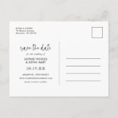 Manuelles Skript-Foto-Overlay Save the Date Ankündigungspostkarte (Rückseite)