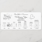 Manuelles Zeichnen von Symbolen für die Hochzeitsz Programm (Vorderseite)