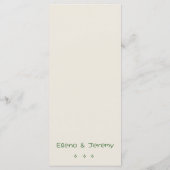 Manuelles Zeichnend Skript-Hochzeitsmenü Menükarte (Rückseite)