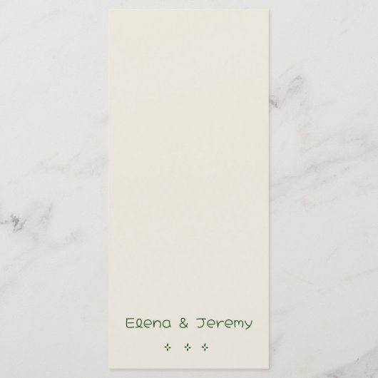 Manuelles Zeichnend Skript-Hochzeitsmenü Menükarte (Rückseite)