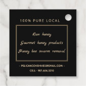 Manuka Honey Black Gold Vintag Bee Hangtag Geschenkanhänger (Rückseite)