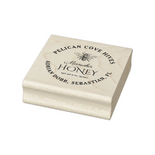 Manuka Honey Label mit Honigbiene Gummistempel