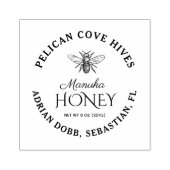 Manuka Honey Label mit Honigbiene Gummistempel (Prägung)
