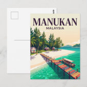 Manukan-Insel Malaysia Postkarte (Vorne/Hinten)
