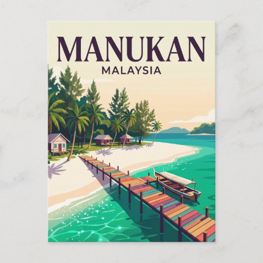 Manukan-Insel Malaysia Postkarte (Vorderseite)