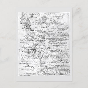 Manuscript for Fyodor Dostoyevsky's novel Demons Postkarte