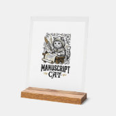 Manuskript Katze Mittelalterliche Manuskript Vinta Acrylschild (Winkel)