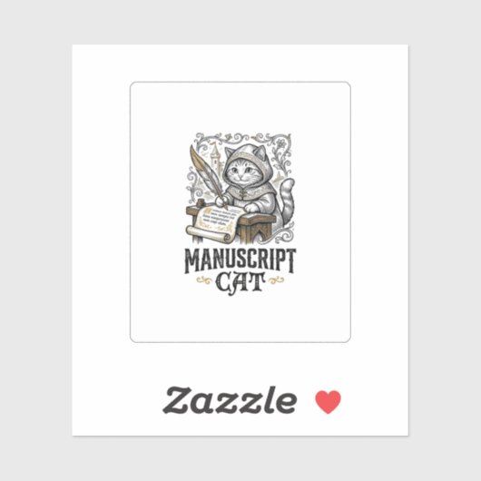 Manuskript Katze Mittelalterliche Manuskript Vinta Aufkleber (Blatt)