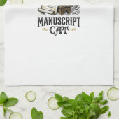 Manuskript Katze Mittelalterliche Manuskript Vinta Geschirrtuch (Gefaltet)