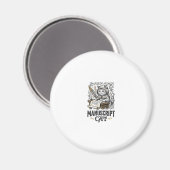 Manuskript Katze Mittelalterliche Manuskript Vinta Magnet (Vorderseite/Rückseite)