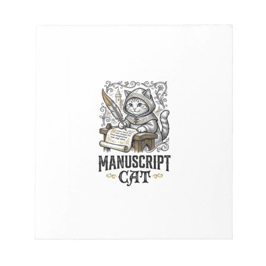 Manuskript Katze Mittelalterliche Manuskript Vinta Notizblock (Vorderseite)