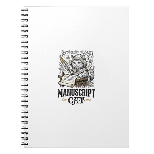 Manuskript Katze Mittelalterliche Manuskript Vinta Notizblock (Vorderseite)