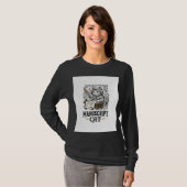 Manuskript Katze Mittelalterliche Manuskript Vinta T-Shirt (Vorne ganz)