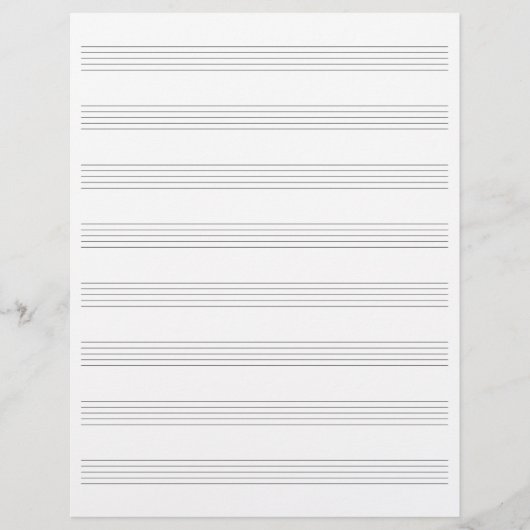 Manuskript Paper Music Staffs Composer Songwriter Briefbogen (Vorderseite)