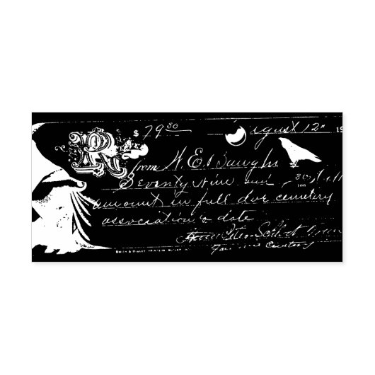 Manuskript und Raven Gummistempel (Prägung)