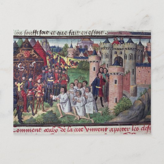 Manuskript von Jean Vauquelin Postkarte (Vorderseite)