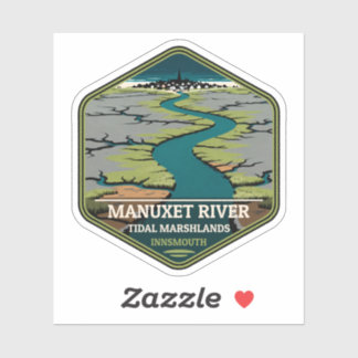Manuxet River Tidal Marshlands Innsmouth Vintage Aufkleber