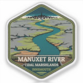 Manuxet River Tidal Marshlands Innsmouth Vintage Aufkleber (Vorderseite)