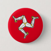 Manx Beine Isle of Mans Flaggen-3 des Mannes Button (Vorderseite)